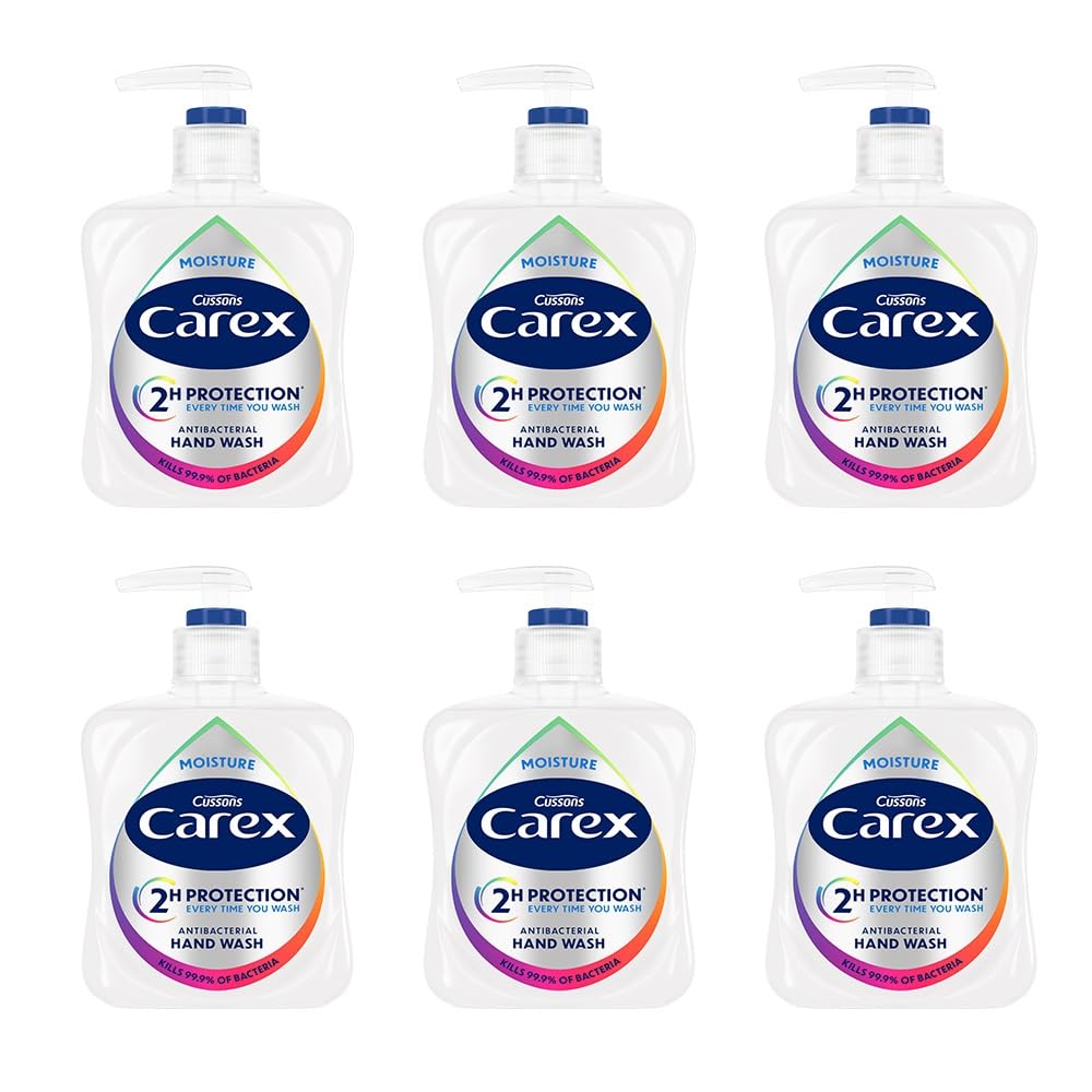 Carex Original Antibacterial Hand Wash, Clean & Protect Hands, Bulk Buy, Pack of 6 x 250 ml (Packaging may vary)