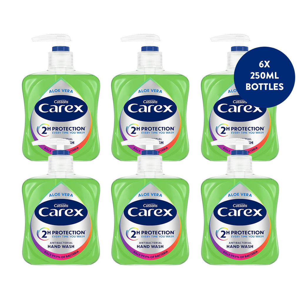 Carex Original Antibacterial Hand Wash, Clean & Protect Hands, Bulk Buy, Pack of 6 x 250 ml (Packaging may vary)