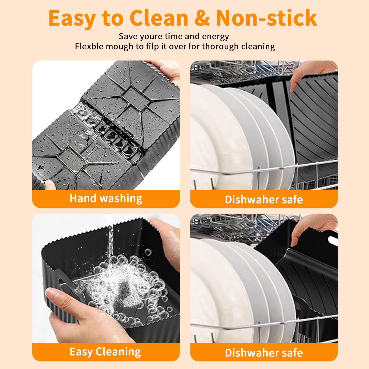 Hot Air Fryer Drawer for Ninja Foodi Flexdrawer Ninja Af500EU Af500EUCP 10.4L, Container for Ninja Dual Zone Hot Air Fryer, Silicone Mould for Hot Air Fryer Accessories