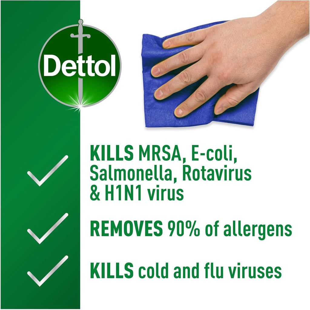 Dettol Antibacterial Disinfectant Surface Cleaning Wipes, 126 Count, Pack Of 3 - Perfect Addition To First Aid Kits, Hygienic And Convenient For Home Or Office Use