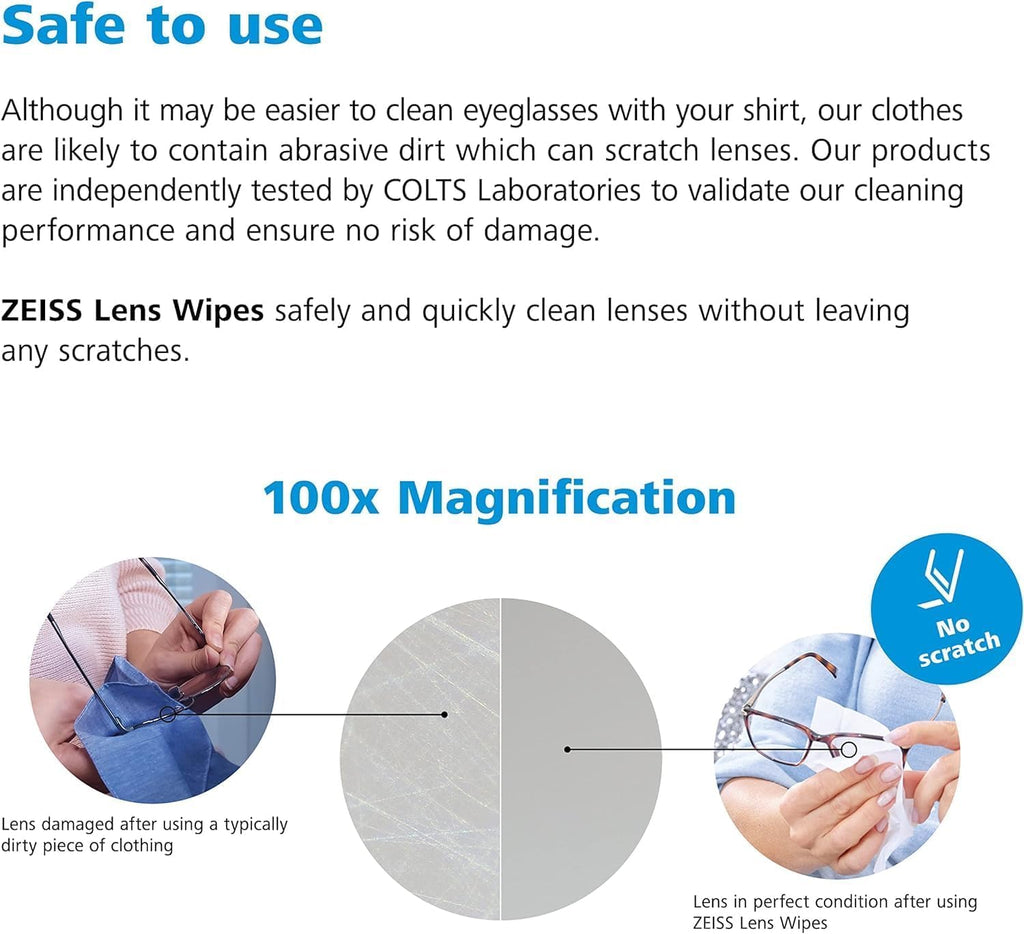 ZEISS Lens Wipes Pack of 250 Individuly Wrapped Wipes