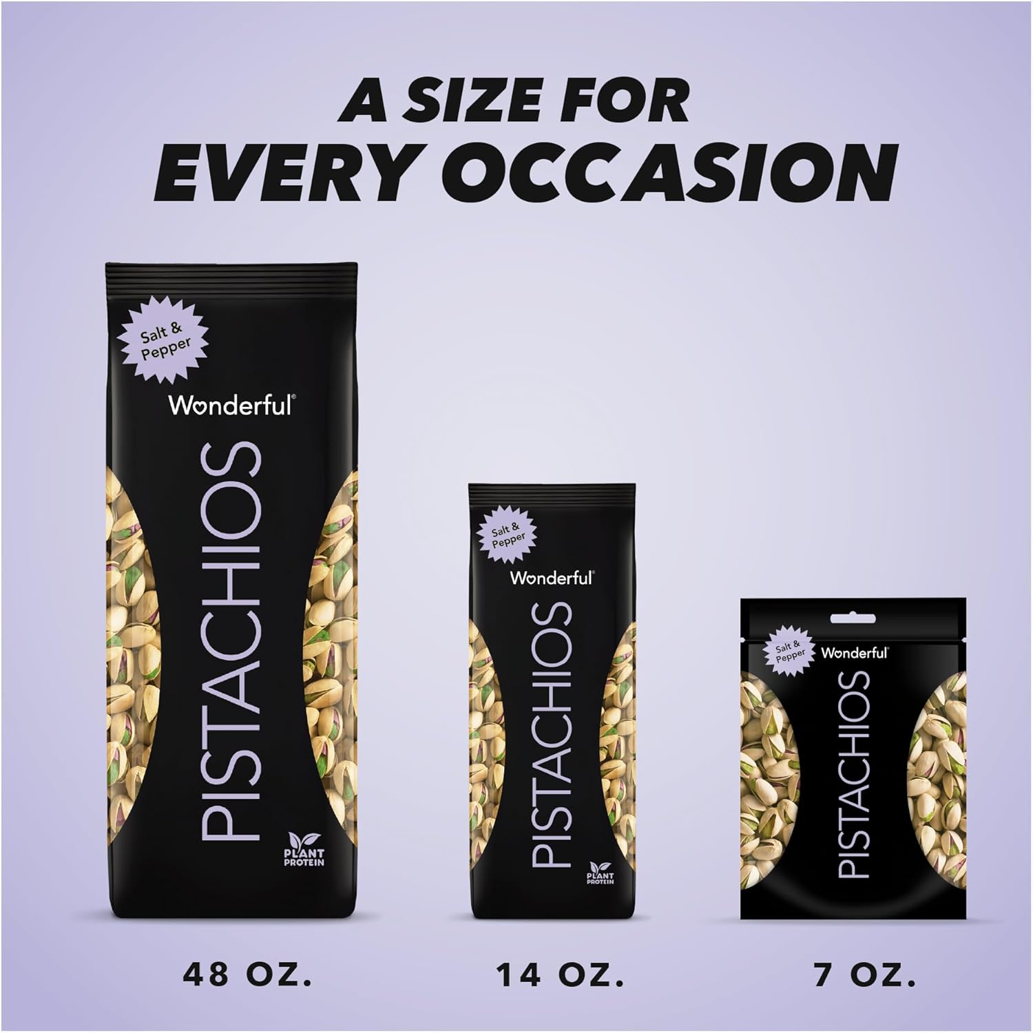 Wonderful Pistachios In Shell, Salt & Pepper Flavored Nuts, 48 Ounce Bag, Protein Snacks, Gluten Free, Healthy Snacks for Adults