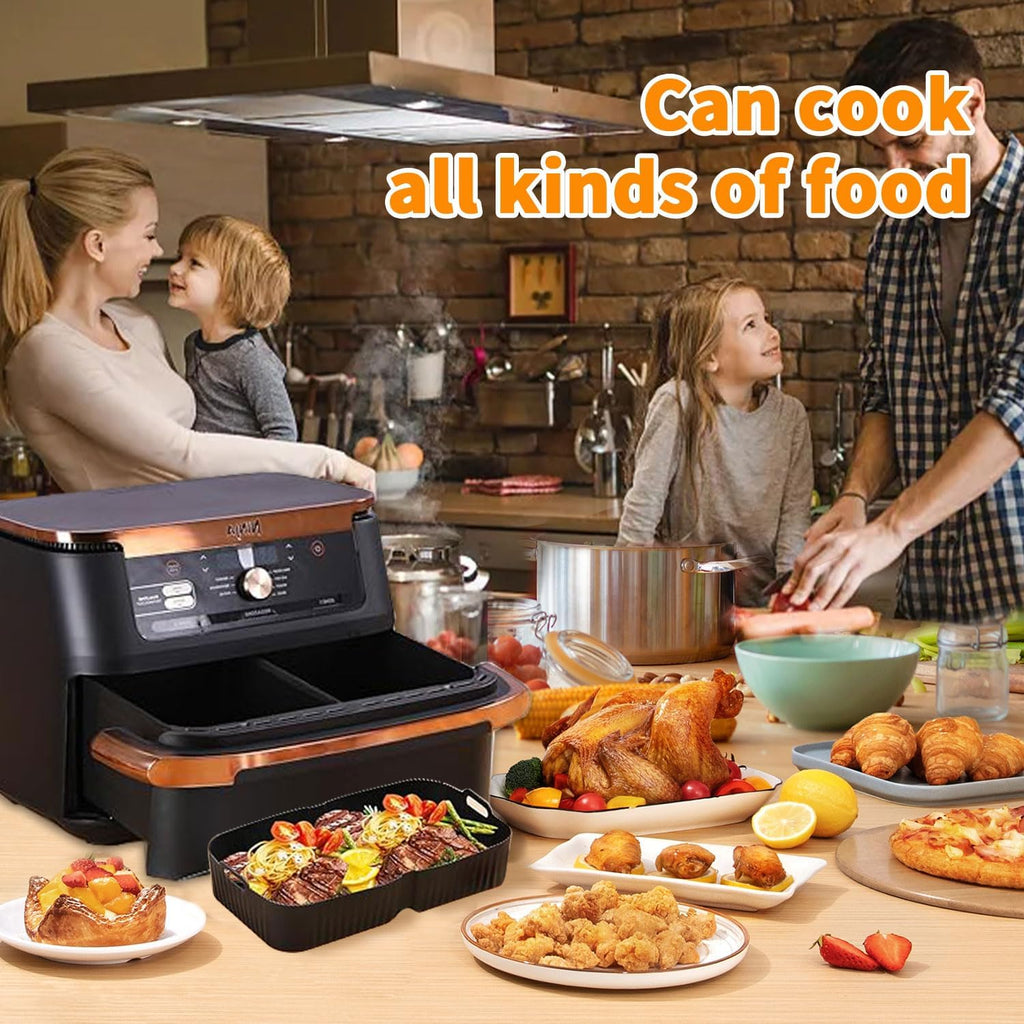 Hot Air Fryer Drawer for Ninja Foodi Flexdrawer Ninja Af500EU Af500EUCP 10.4L, Container for Ninja Dual Zone Hot Air Fryer, Silicone Mould for Hot Air Fryer Accessories