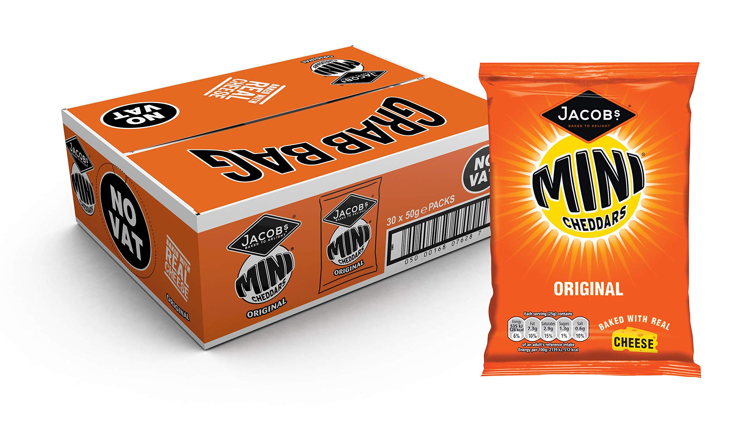 Jacob's Original Mini Cheddars Mega Value Box 48 x 25g (Pack of 2)